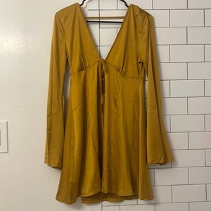 ASOS gold bell sleeved dress, never worn!